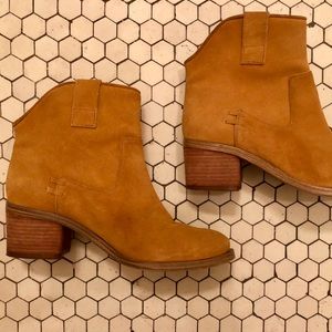 Mustard Yellow Suede Booties